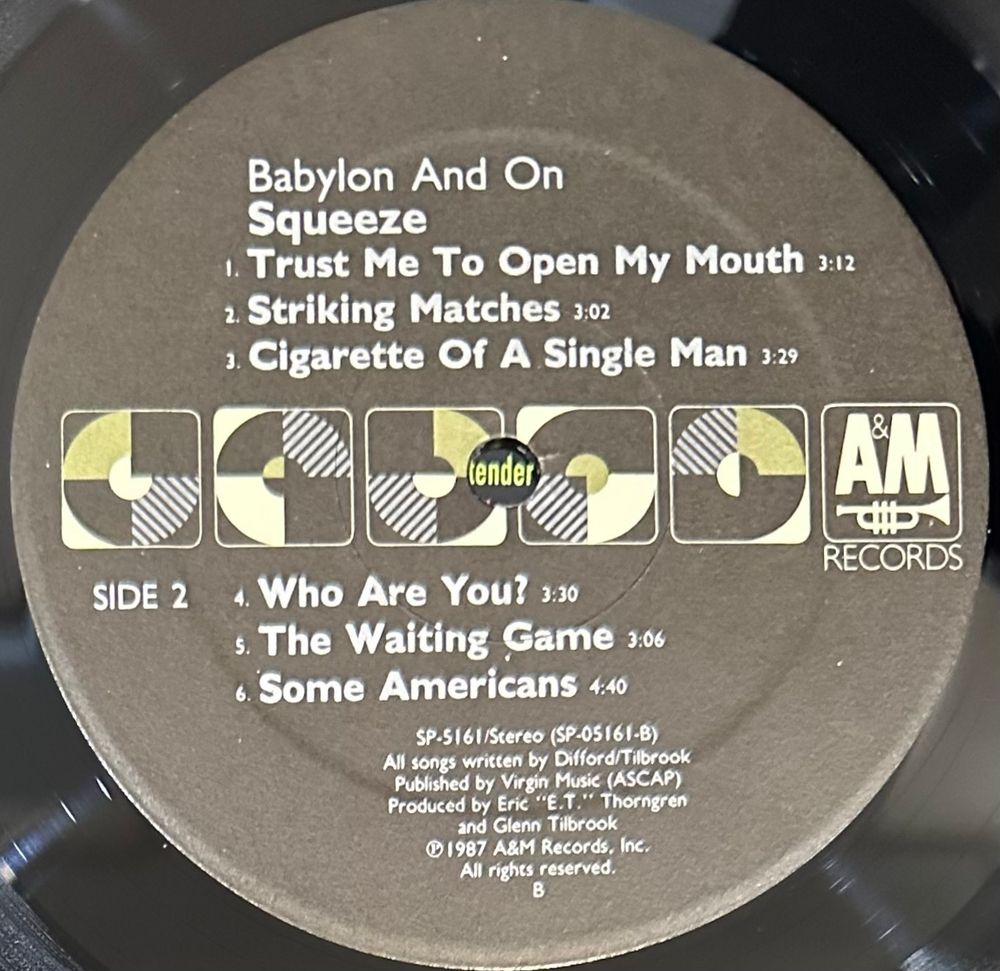 Squeeze- Babylon And On (CША 1987г.)