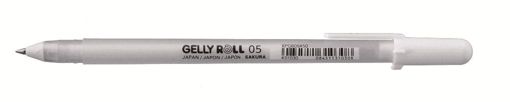 Ручка гелевая САКУРА (Япония) Гелли Ролл 0,5 мм белая (XPGB05-50)