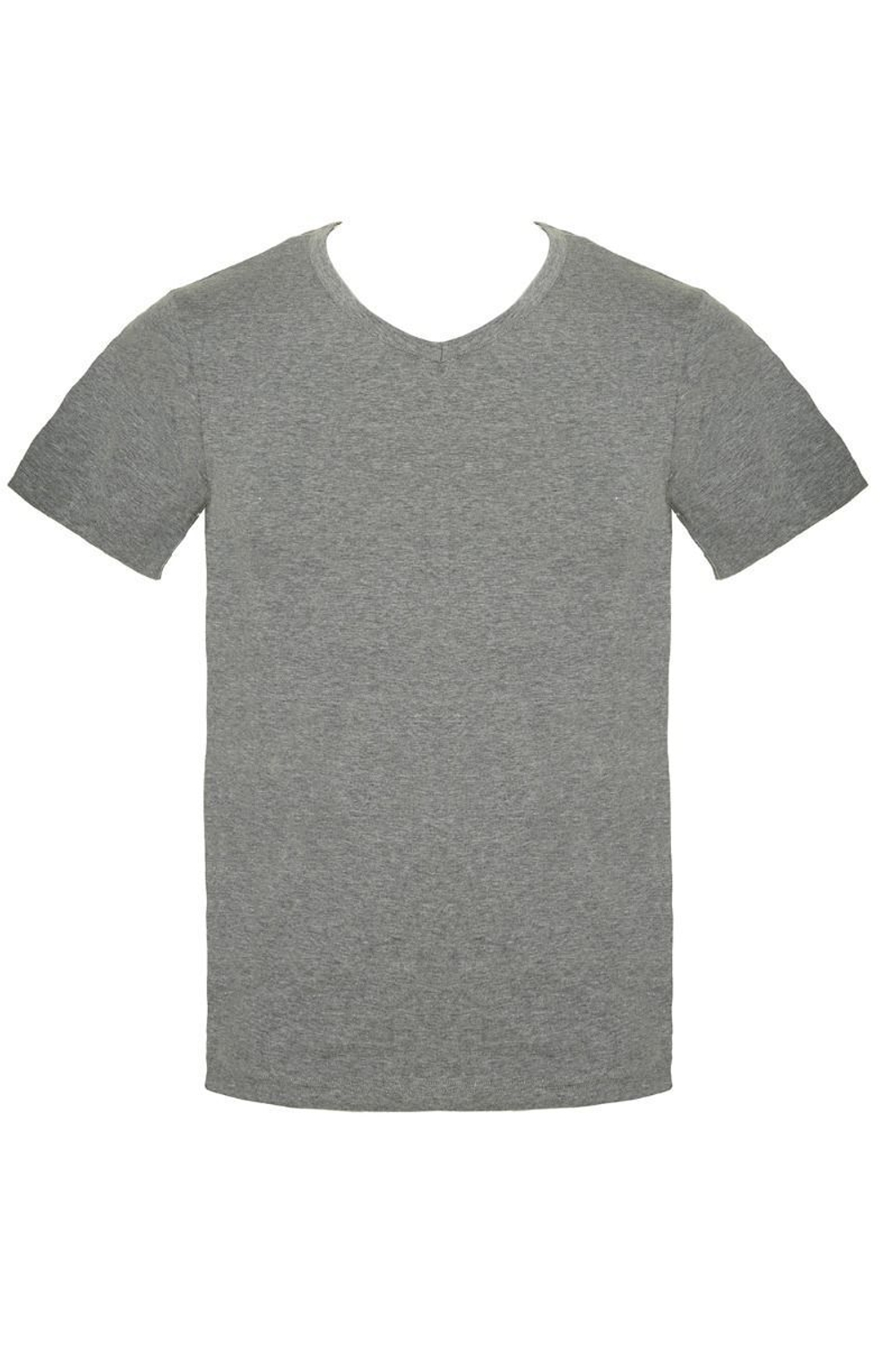 Мужская хлопковая футболка с V-образным вырезом горловины (Размер: M) (Цвет: темно-синий)