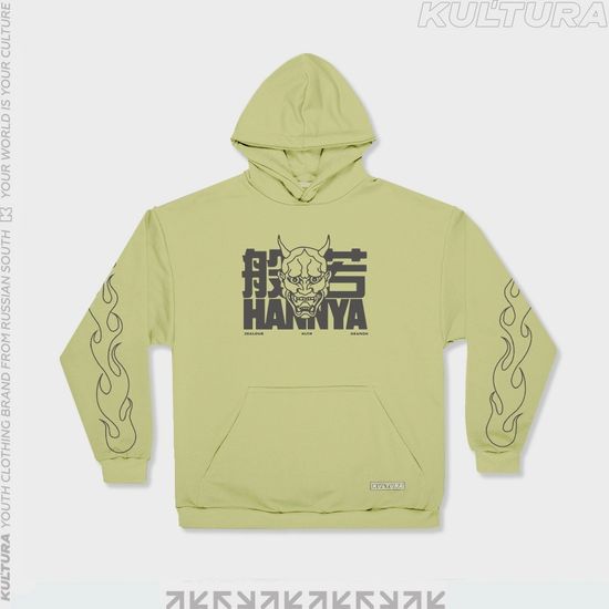 Худи КУЛЬТУРА oversize "Hannya" (фосфор)