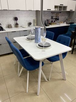 Стол Чикаго Quadro 1300*800 (столешница Белая/опоры белые), СтолАрт/ГринДейл, г.Зеленодольск