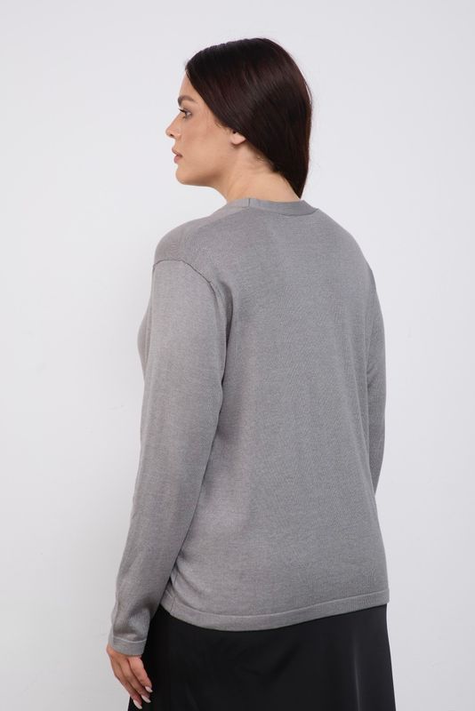 Кардиган вязаный на пуговицах, светло-серый