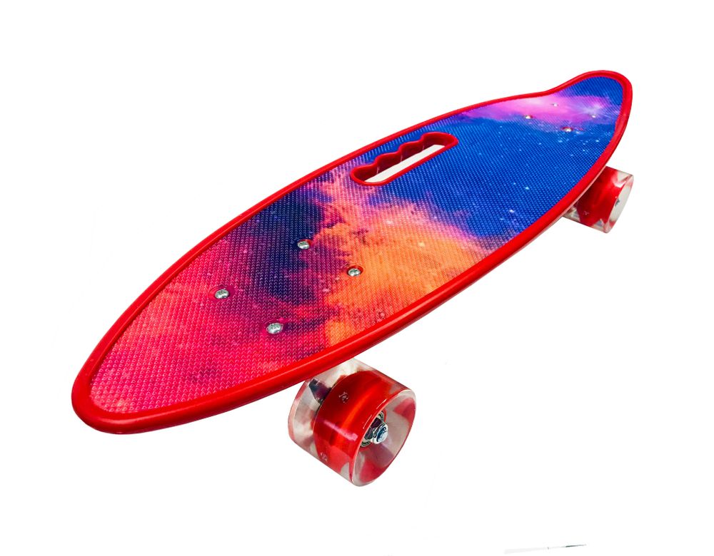 Скейтборд PWSport Print 22" Полярная звезда красный