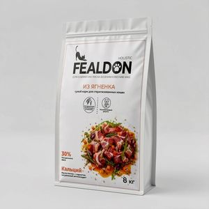 Сухой корм для кошек стерилизованных Fealdon с ягненком, холистик, полнорационный, 400 г