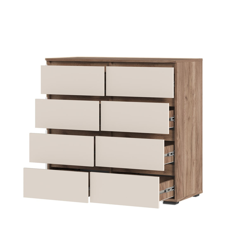 Хелен КМ 04 Комод 8 ящиков Дуб крафт табачный / Кашемир