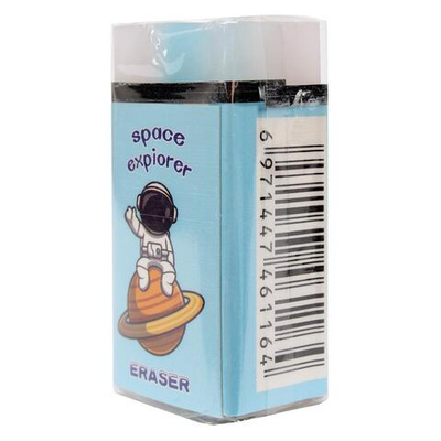Ластик "Космонавт" 4,5*2*1,9 см в картонном держателе, 3 дизайна микс, С-40320