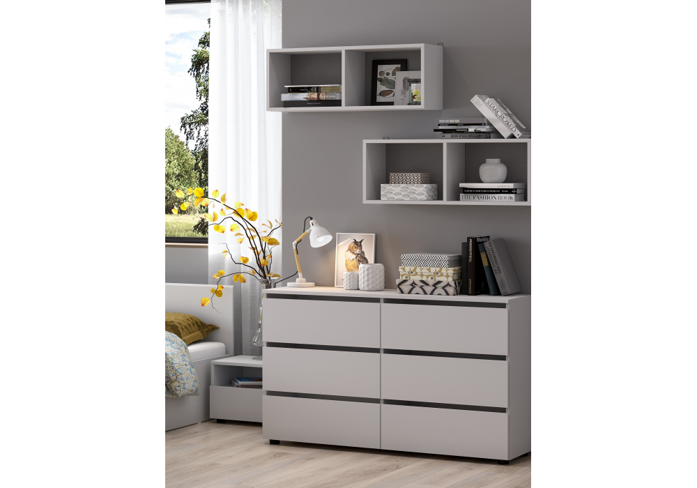 Комод Woodville Валенсия белый текстурный