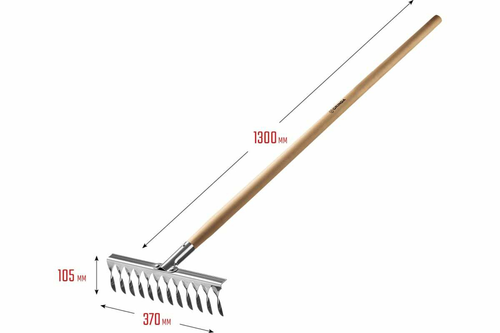 Грабли из нержавеющей стали GRINDA PROLine 12 витых зубцов 39481-12