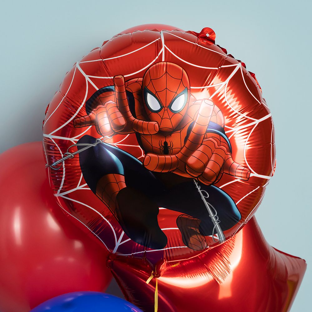 Шар (18''/46 см) Круг, Человек Паук, Дизайн №3, 1 шт. в уп.