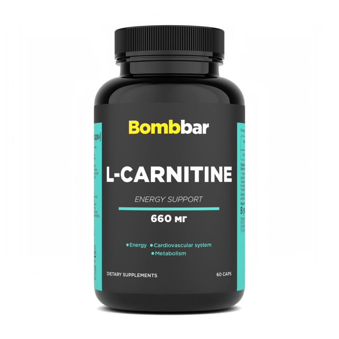 L-Карнитин, L-Carnitine 660 mg, Bombbar, 60 капсул