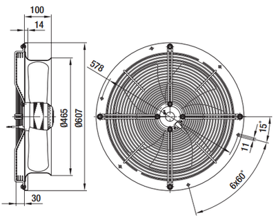 Вентилятор осевой W4D450-GA14-01
