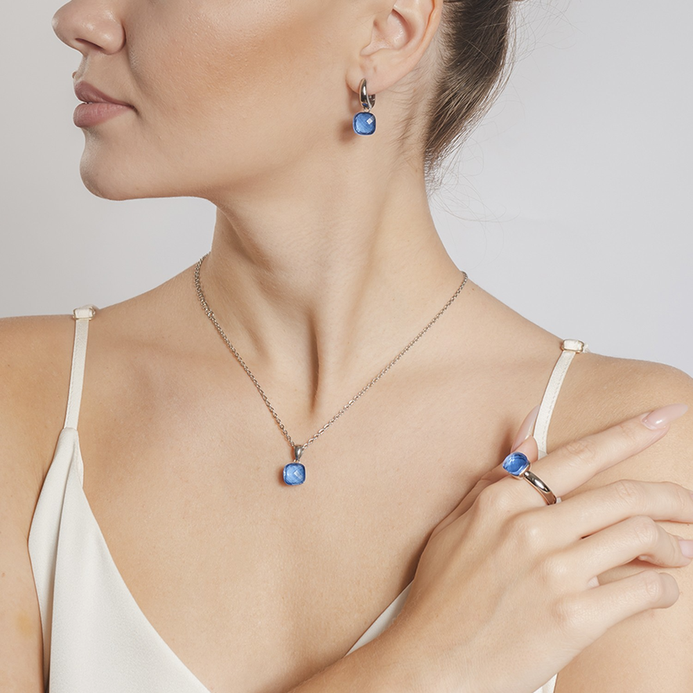 Кольцо Qudo Firenze sapphire 18 мм 611713 BL/S