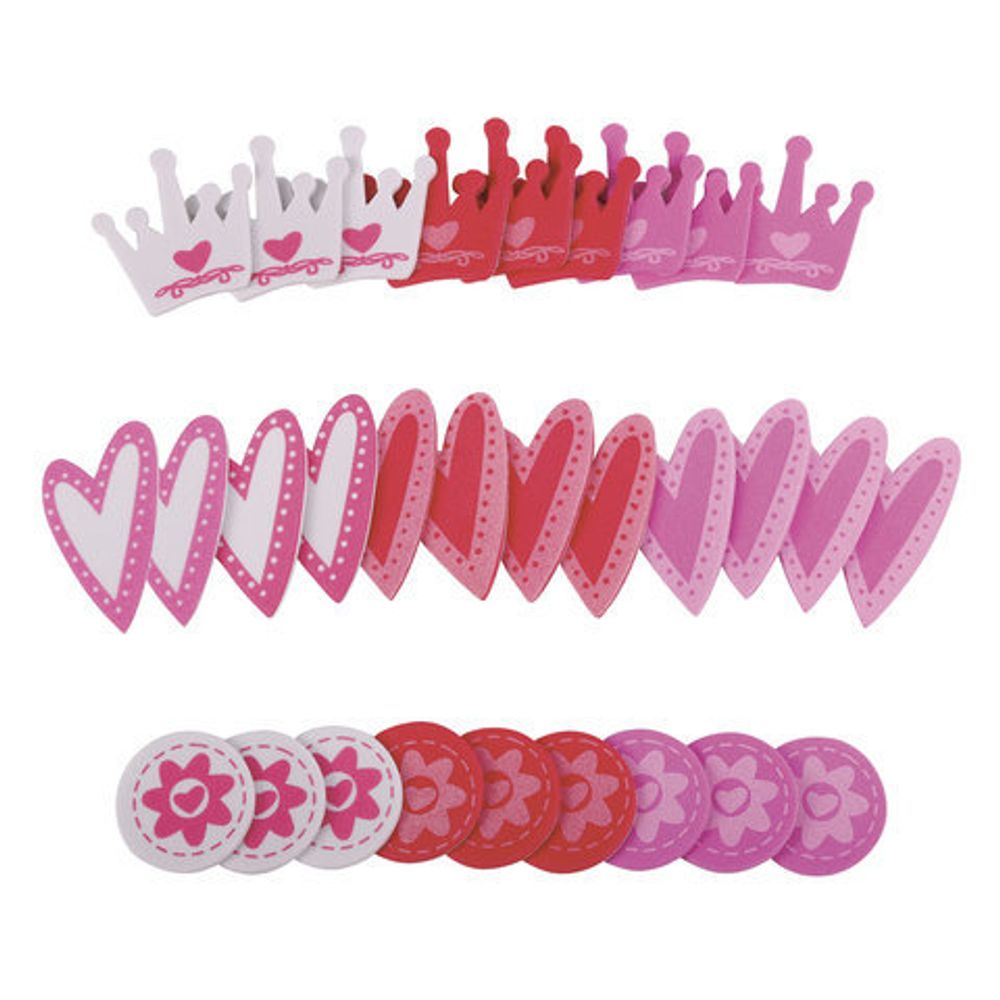 Наклейки из EVA "Розовый микс", 30 шт., ассорти, ОСТРОВ СОКРОВИЩ, 661458