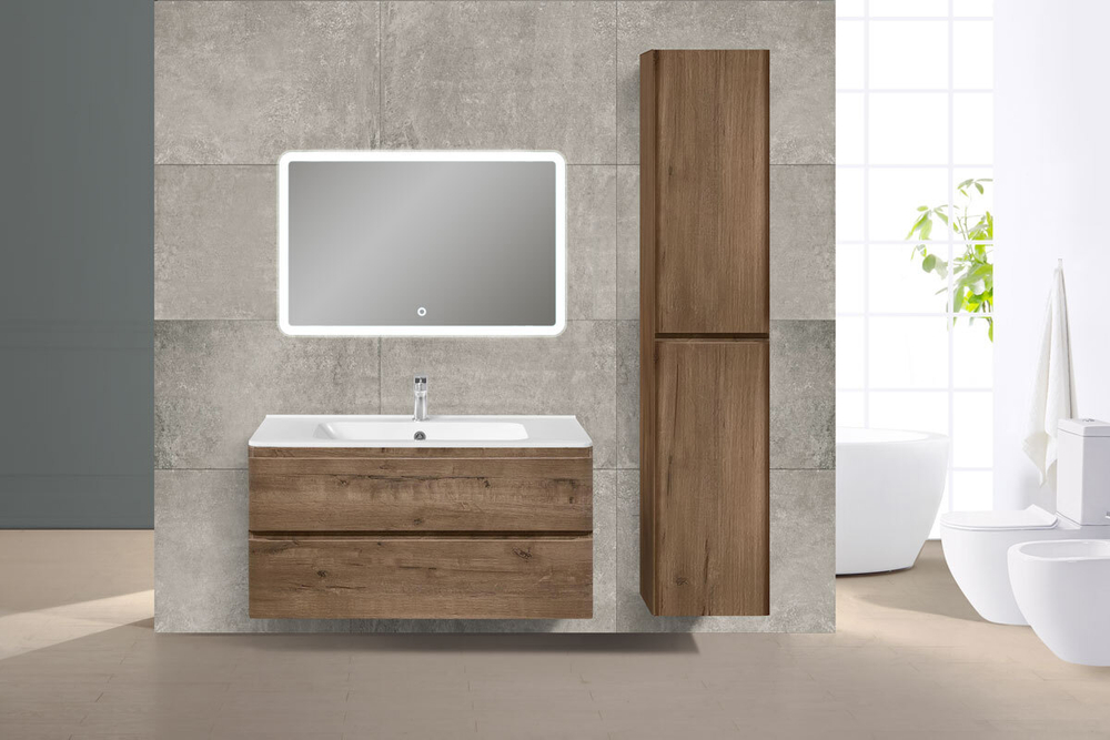 Тумба под раковину Vincea Vico 1000 подвесная, 2 выкатных ящика soft close, V.Oak