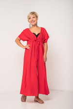 Платье длинное летнее пляжное легкое с запахом и разрезами для отдыха на море и в городе