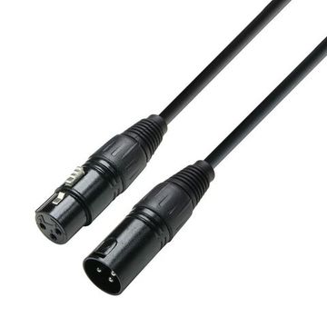 Adam Hall K3 DMF 0050 - кабель DMX AES/EBU, XLR (F) - XLR (M), 0,22 мм2, 0,5 м, черный