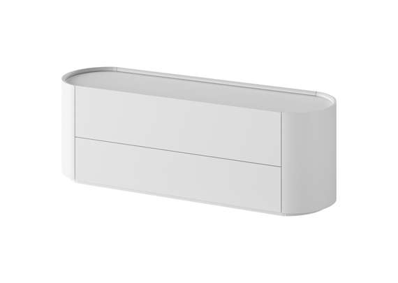 Тумба Lagom под ТВ 2 ящика ширина 140 см (белый)