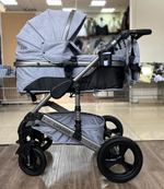 Коляска-трансформер 3В1 с автолюлькой Luxmom 555 Серый текстиль