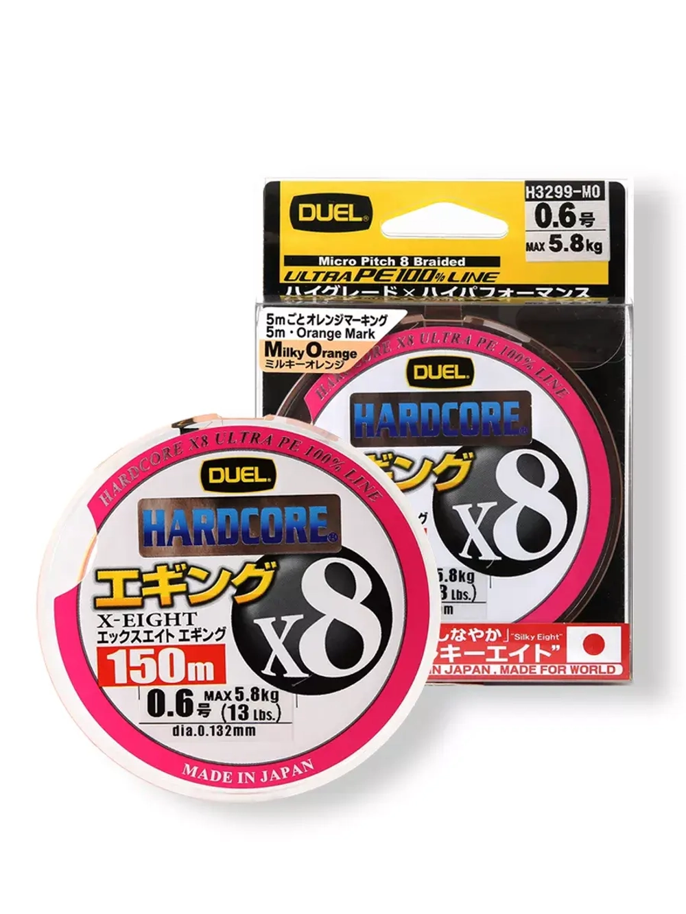 Плетеный шнур для рыбалки Duel PE Hardcore X4 Eging