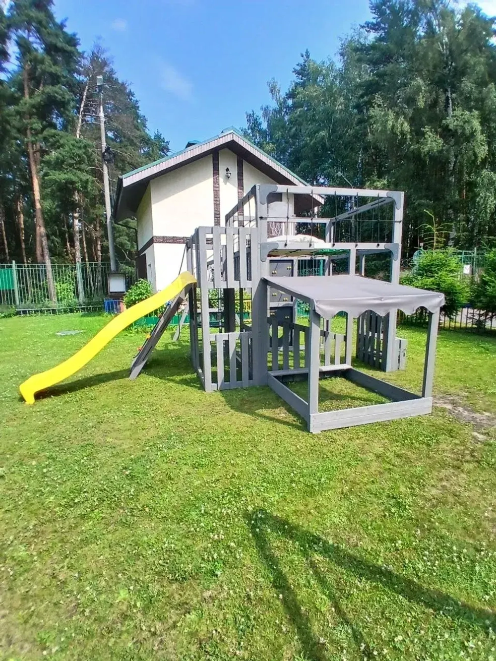 Детская площадка Савушка КУБ-5 (Серый) с подушками