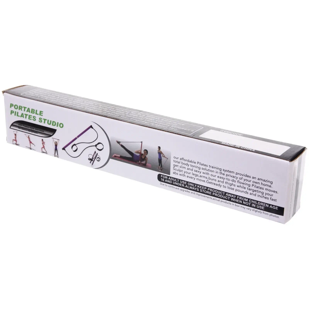 Гимнастическая палка с эспандерами «Пилатес», синий