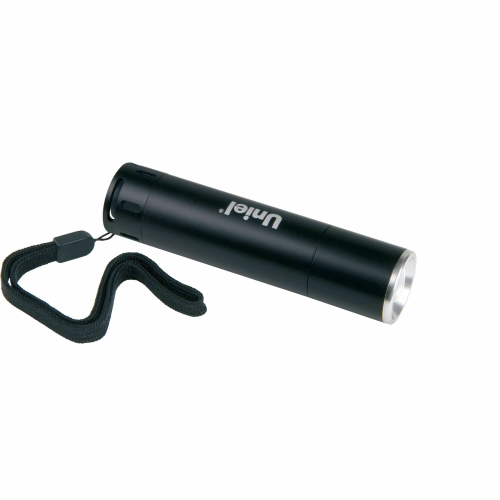 S-LD028-C Black Фонарь Uniel серии Стандарт «In focus — Triplex Mini», алюминиевый корпус, 1W LED, упаковка — кламшелл, 1 Х АА н/к, цвет — черный