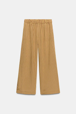 ZARA БРЮКИ WIDE-LEG В ПОЛОСКУ — ZW COLLECTION, ЖЕЛТЫЙ