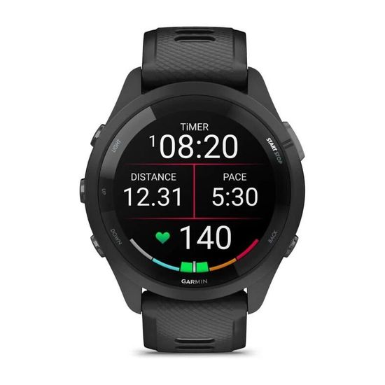 Умные часы Garmin Forerunner 265 черные с черно-серым ремешком