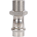 ROMMER Переходник с НР 15x1/2" из нержавеющей стали прессовой