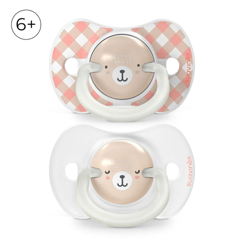 Набор пустышек Suavinex Night&Day Wild розовый 6-18 мес, 2 шт