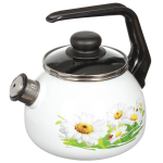 Чайник сталь, эмал, 2 л, свист, руч консоль, СтальЭмаль, Ромашки лето, 4с210я