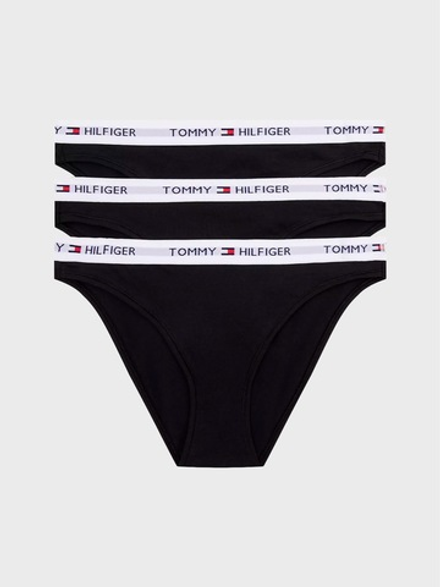 Женские трусы-бикини Tommy Hilfiger Tommy Logo Bikini Brief 3-Pack Black