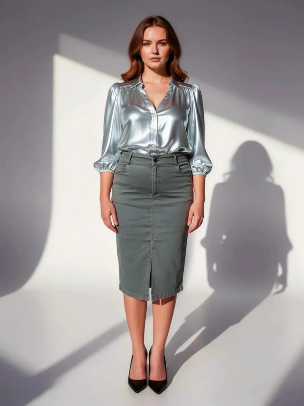 ❀ Юбка джинсовая вельветовая большие размеры ❀