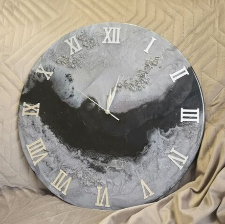 Часы настенные — эпоксидная смола ручная работа в подарок