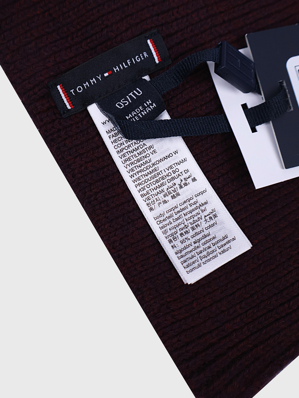 Шапка Tommy Hilfiger Cotton-Cashmere Rich Burgundy Melange