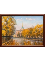 Картина маслом "Вид на Михайловский замок" Цыс