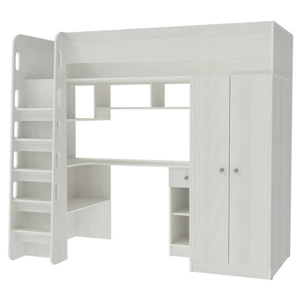 Кровать-чердак КарИВи Астра 10 Белое Дерево Белое Дерево