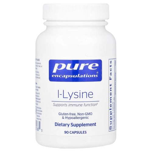 Pure Encapsulations, L-лизин, 90 капсул (500 мг в 1 капсуле)