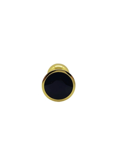 Анальная пробка металлическая золотая с черным кристаллом Onjoy Metal Plug Gold Small (Цвет: золотой с черным)