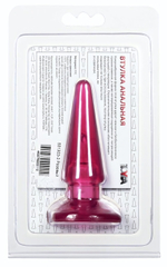 Розовая конусообразная анальная втулка BUTT PLUG - 9,5 см. (Цвет: розовый)