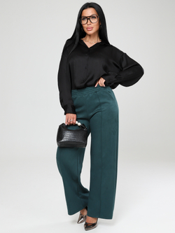 Брюки "Палаццо" замша изумруд
