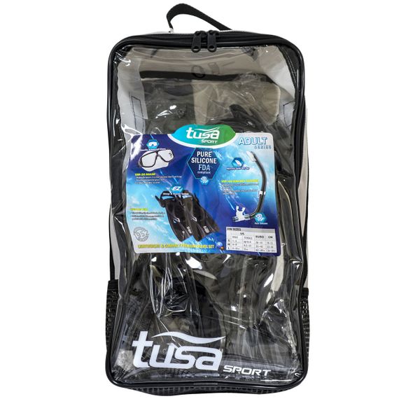 Набор маска+трубка+ласты в сумке TUSA Sport UPR-0101 синий/синий