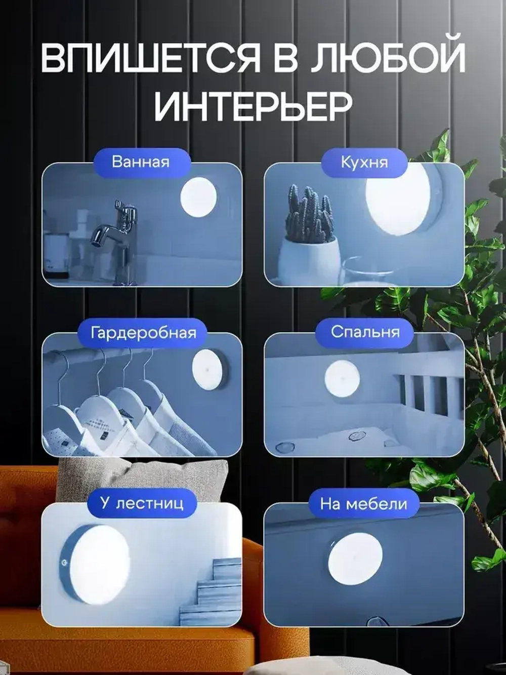 Настенно-потолочный светильник, 1 Вт