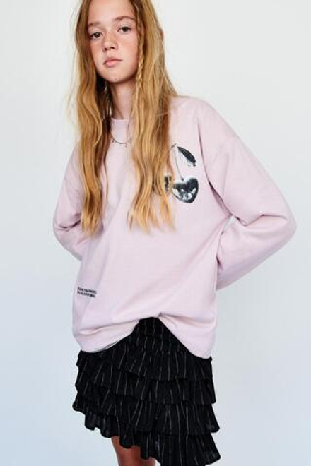 ZARA ЮБКА-ШОРТЫ В ПОЛОСКУ С БЛЕСТКАМИ, ЧЕРНЫЙ