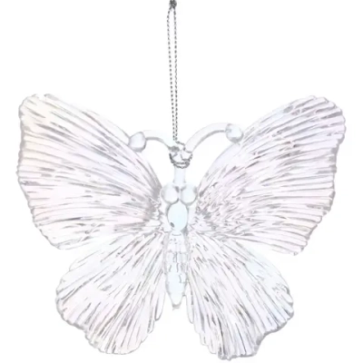 Подвеска «Сказочная бабочка» 10*11 см, Белый