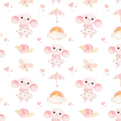 милая акварельная мышка