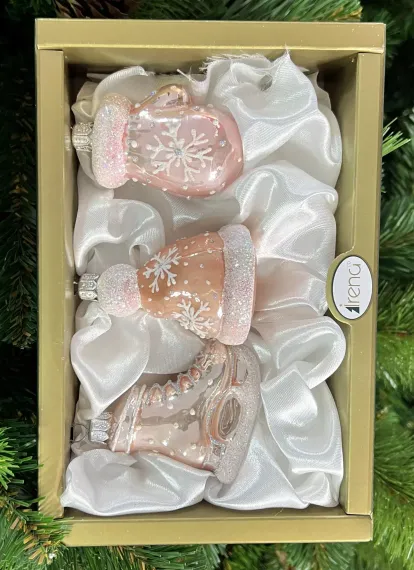 Набор стеклянных игрушек Зимняя фантазия, 3 шт., Irena CO (6305)