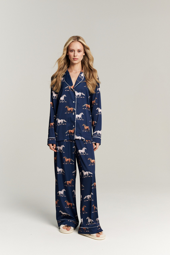 Шелковые брюки с кантом - лошади