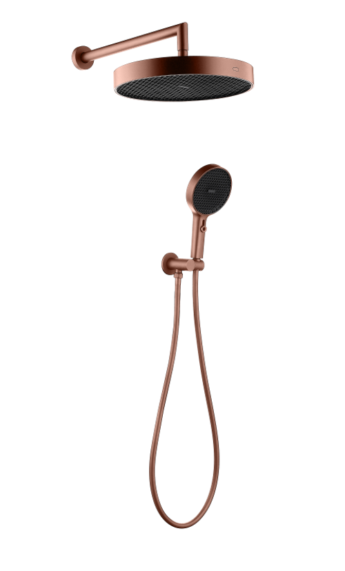 Лейка ручная+верхняя+выпуск+шланг CELL BRUSHED BRONZE