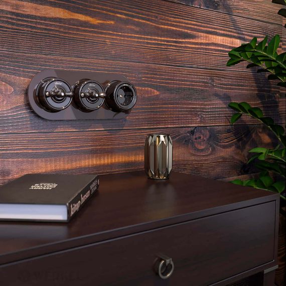 Переключатель-выключатель Werkel одноклавишный Retro коричневый W5612014 4690389166723